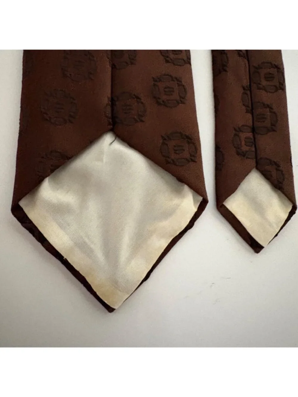 Lord Copley Polyester Brown Tie Geometric Mens Necktie Office Work Gift Vintage